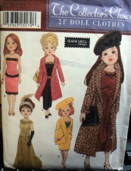 7093 SIMPLICITY 21'' FASHION DOLL COAT, HAT, GLOVES, BUSTIER, BOTTOMS, TOP PATTERN